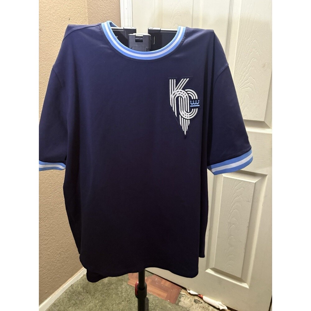 Kansas City Royals Retro Throwback XXL Blue Warmup Pullover Jersey